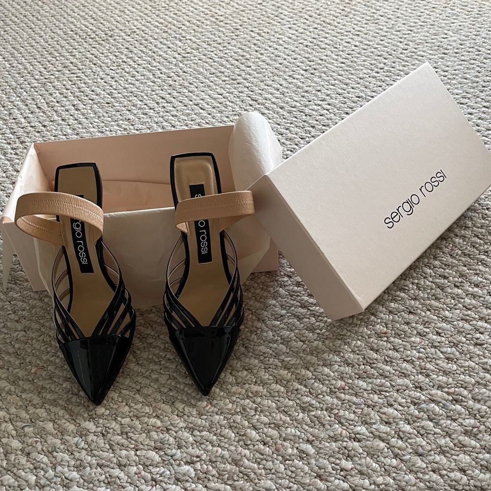 Sergio Rossi stewpot pointed toe heals